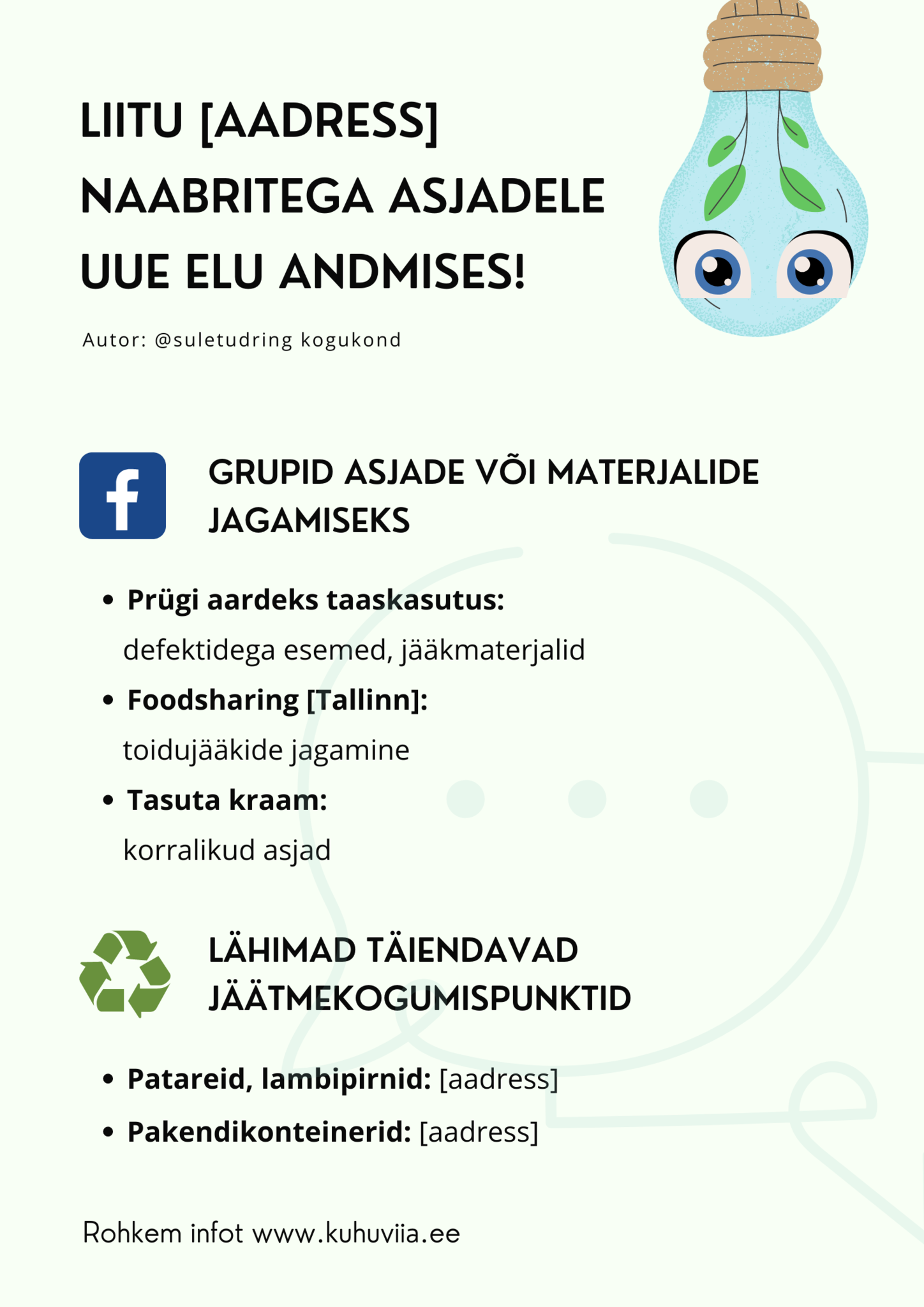 Printleht: Aita Naabritel Materjalidele Uus Elu Anda — Suletud Ring